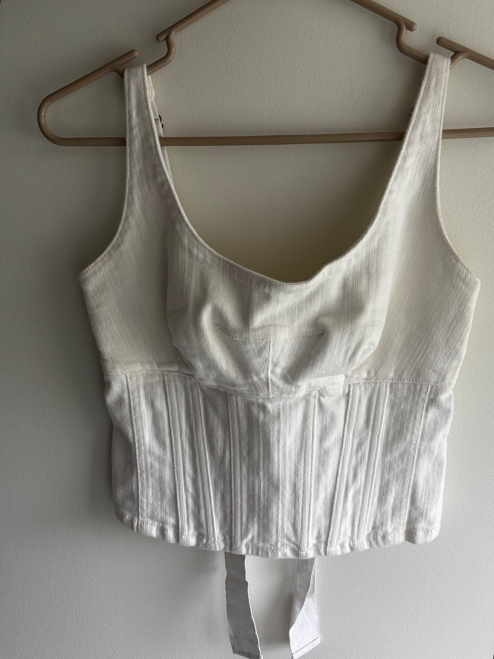 Anthropologie | Maeve White Corset-Style Tank Top